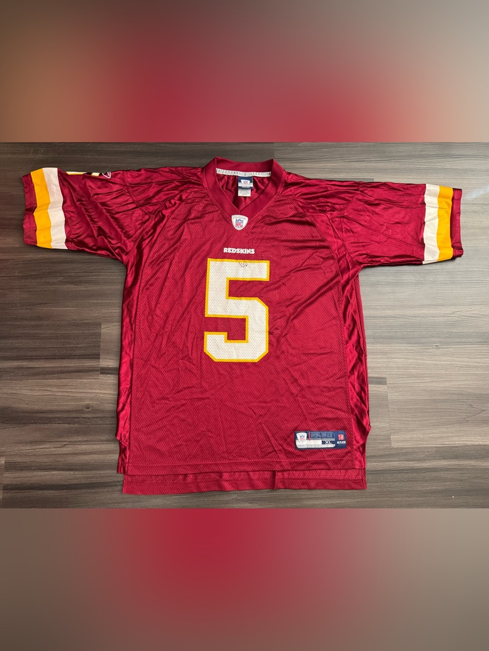 Reebok Washington Redskins Donovan McNabb #5 NFL On Field Home Jersey Men XL